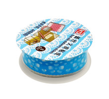 Скотч декоративный с орнаментом "Бант" №63(Blue) 1,8 см х 1 м