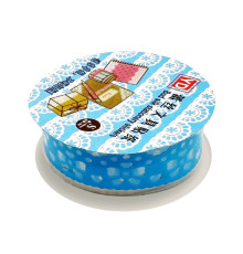 Декоративний скотч з орнаментом "Бант" №63(Blue) 1,8 см х 1 м