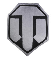 Подушка декоративная лого игры "World of Tanks" WG043334 семиугольная, серо-черная