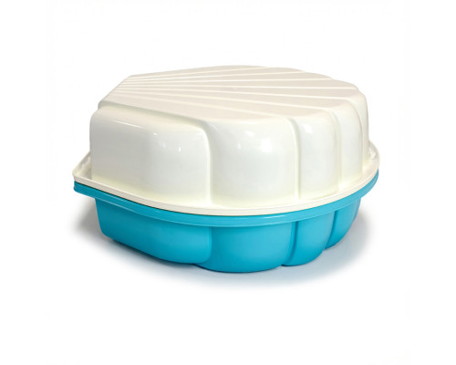 Детская песочница-бассейн "Ракушка" 01236/11 бело-голубой, с крышкой