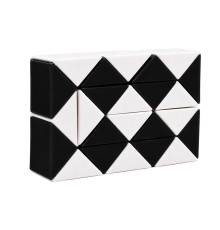 Головоломка Змейка Рубика IGR67(Black) маленькая 3,5x5,5 см, двухцветная