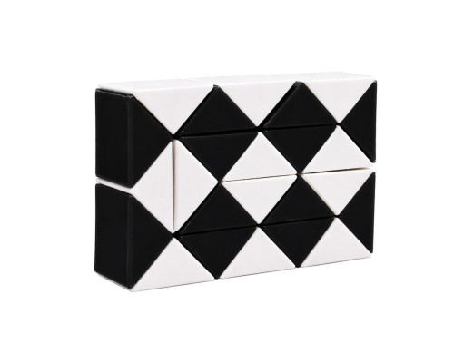Головоломка Змейка Рубика IGR67(Black) маленькая 3,5x5,5 см, двухцветная