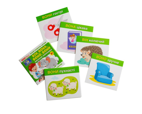 Учебные карточки "Изучаем местоимения ОН, ОНА, ОНО, ОНИ" 10109168, 15 карточек