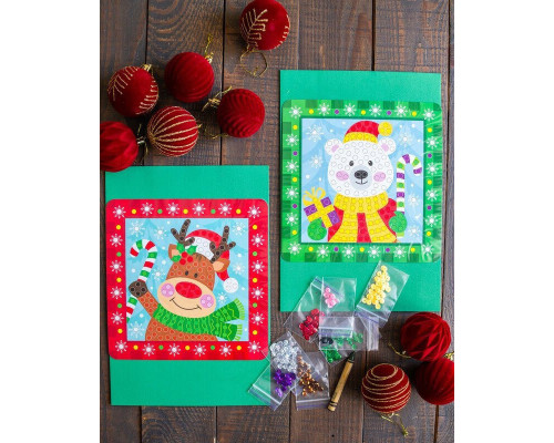 Дитячий набір для творчості "Новорічні листівки з паєтками" 10100694