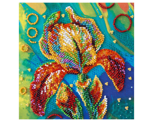 Набір для вишивання бісером "Різнобарвний ірис" AM-203 на натуральному полотні