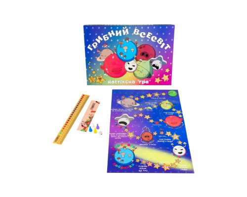 Настільна маршрутна гра "Грибний всесвіт" Strateg 30337 ігрове поле, 4 фішки