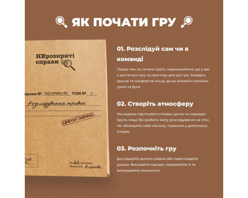 Игра настольная Нераскрытые дела MemoGames 0014MG детективная