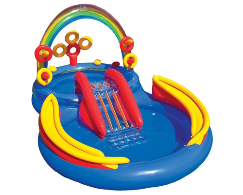 Детский надувной игровой центр "Радуга"  57453 с горкой