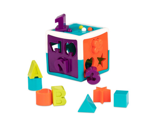 Розвиваюча іграшка "Сортер розумний куб" Battat Lite BT4577Z 3 цифри, 3 літери і 6 геометричних форм