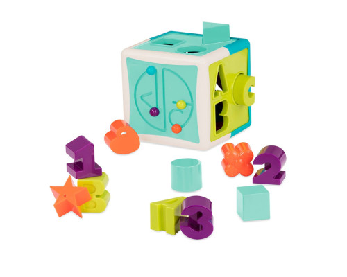 Розвиваюча іграшка "Сортер розумний куб" Battat Lite BT4577Z 3 цифри, 3 літери і 6 геометричних форм