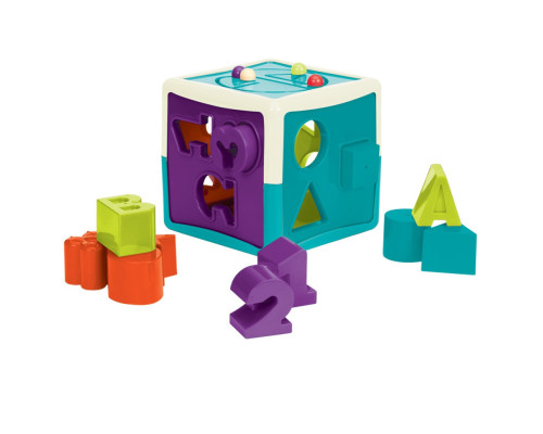 Розвиваюча іграшка "Сортер розумний куб" Battat Lite BT4577Z 3 цифри, 3 літери і 6 геометричних форм