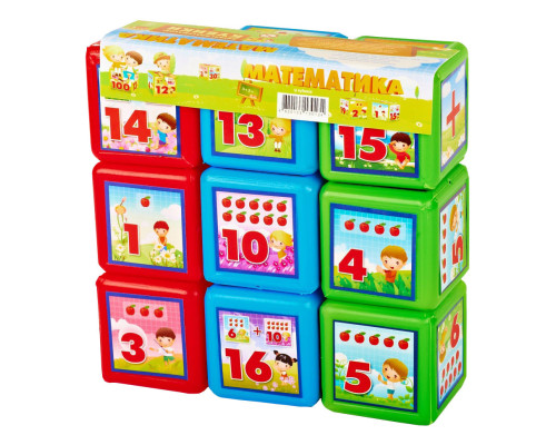 Дитячі розвиваючі кубики "Математика" 09051, 9 шт. в наборі
