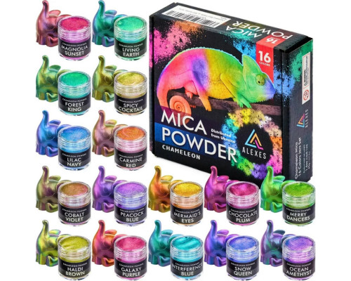 Перламутровий пігмент хамелеон Chameleon Mica Powder HM-001, 16 кольорів