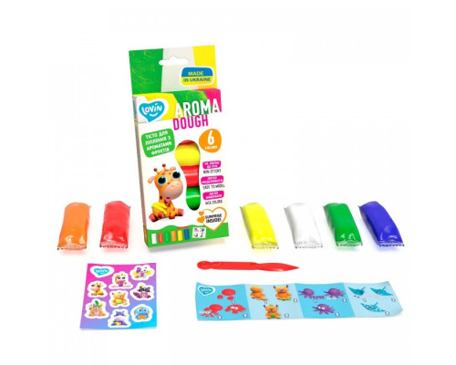 Набір тіста для ліплення "Aroma Assorted" ТМ Lovin 41178, 6 кольорів по 35 г