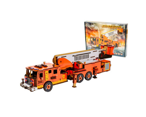 Дерев'яний 3D конструктор "Пожежна машина" Puz-00921, 318 деталей