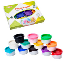 Набір для творчості "Пальчикові фарби" Bamvi MK 5394, 12 кольорів, 30 мл