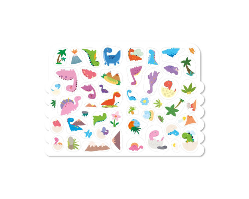 Дитяча розвиваюча розмальовка "Динозаври" РМ-74-01, 50 стікерів