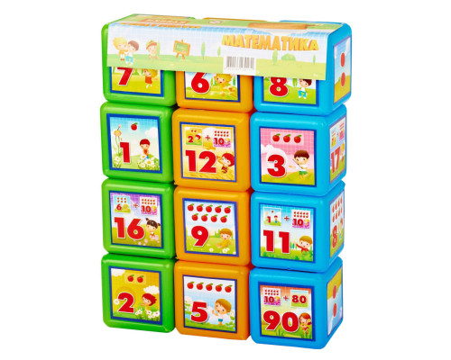 Детские развивающие кубики "Математика" 09052, 12 шт. в наборе