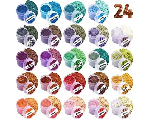 Слюдяний пігментний порошок MC-002, 24 банки по 2,8 грам