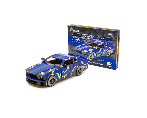 Деревянный 3D конструктор Mustang GT Puz-00642, 162 детали