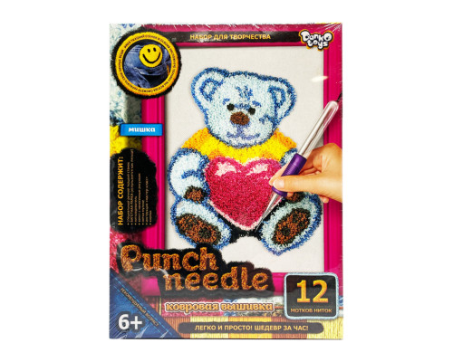 Набор для творчества: килимовая вышивка Мишка голубой "Punch Needle" PN-01-06