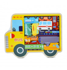 Дитячий дерев'яний пазл-вкладиш "Транспорт" MD 1500-1