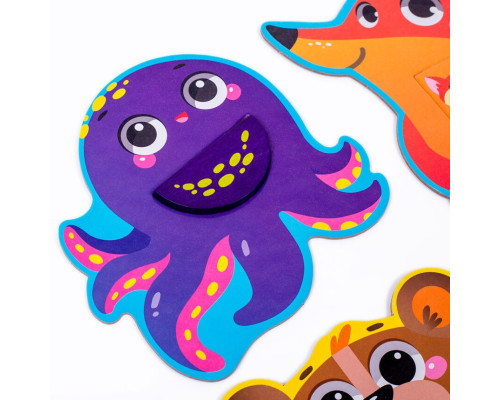 Развивающая мозаика «Зверушки» ZB2002-05 деревянная