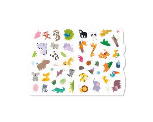 Дитяча розвиваюча розмальовка "Тварини" РМ-74-02, 50 стікерів
