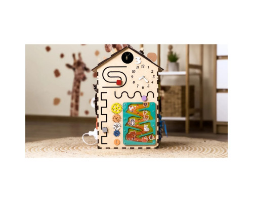 Розвиваюча іграшка Бізікуб "Будинок" TG200333 натуральний, 55х30 см