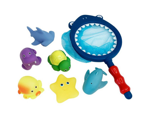 Ігровий набір для купання «Сачок акула» MGZ-0922, 6 тварин