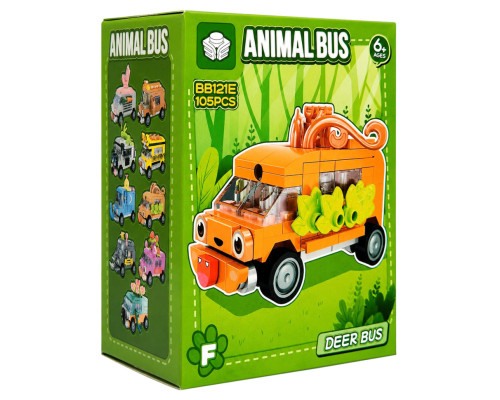 Дитячий конструктор Deer Bus BB121E-F серії "Animal Bus", 105 деталей