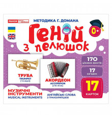 Набір розвиваючих карток Геній з пелюшок "Музичні інструменти" 10107203, 17 карток