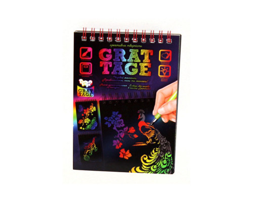 Креативное творчество "Grattage" GRT-02-02 А6, 3 рисунка, ручка штихель, русский язык