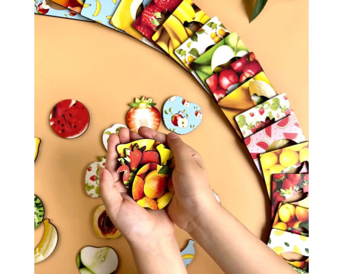 Деревянные Досточки Сегена "Фрукты" Ubumblebees (ПСФ035) PSF035 с узорами