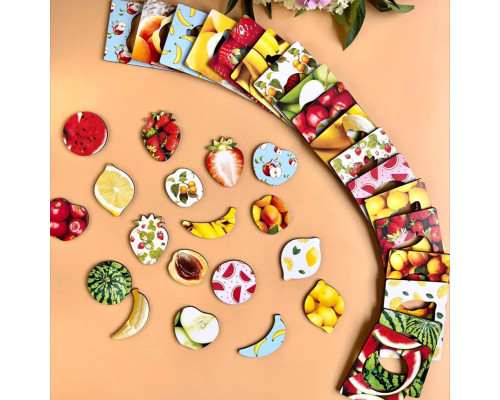 Деревянные Досточки Сегена "Фрукты" Ubumblebees (ПСФ035) PSF035 с узорами