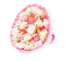 Букет из мягких игрушек 9 мишек 5337IT розовый
