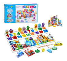 Дерев'яна іграшка Центр розвиваючий "Пазл-борд" MD 1981 цифри, фігурки