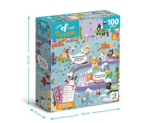 Дитячий пазл Шукай та знаходь "Котяче кафе" 300667, 100 елементів