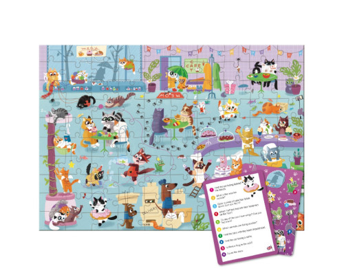 Дитячий пазл Шукай та знаходь "Котяче кафе" 300667, 100 елементів