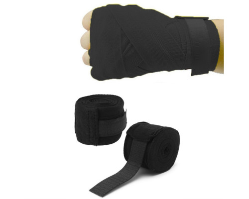 Боксерські бинти Hard NE-BOX-N1BK 3 метри, нейлонові, чорні