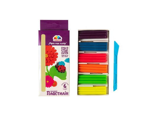 Набір для ліплення пластилін "Творчість" 400304, 6 кольорів