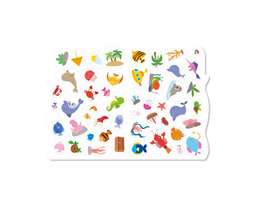 Дитяча розвиваюча розмальовка "Підводний світ" РМ-74-03, 50 стікерів