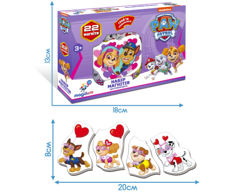 Магніти "Щасливий день" Щенячий патруль Magdum ML4034-04, 22 магніти