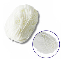 Пряжа фасована петляста NB101, 80% бавовни, 20% молочна клітковина, молочно-білий