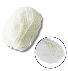 Пряжа фасована петляста NB101, 80% бавовни, 20% молочна клітковина, молочно-білий