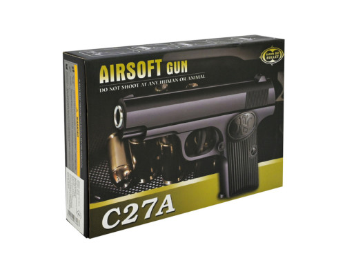 Детский игровой Пистолет C27A металл/пластик, стреляет пульками 6 мм