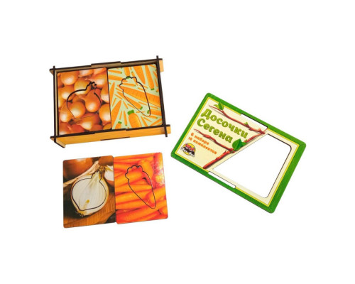 Деревянные Досточки Сегена "Овощи" Ubumblebees (ПСФ036) PSF036  с узорами