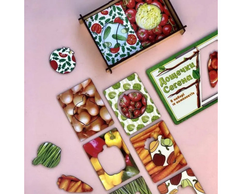 Деревянные Досточки Сегена "Овощи" Ubumblebees (ПСФ036) PSF036  с узорами