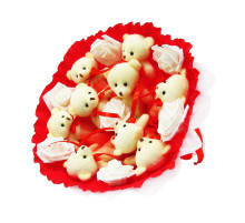 Букет из мягких игрушек 9 мишек 5338IT красный