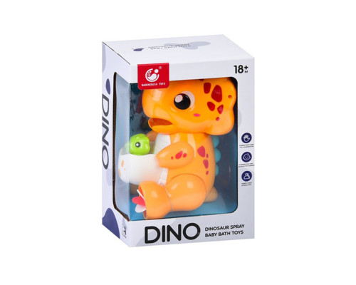 Дитяча іграшка для купання "Динозаврик" 9928-9929(Orange) 21 см, водоспад, присоски